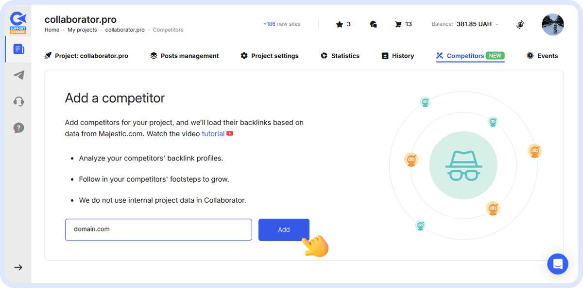 A screenshot of the Collaborator platform